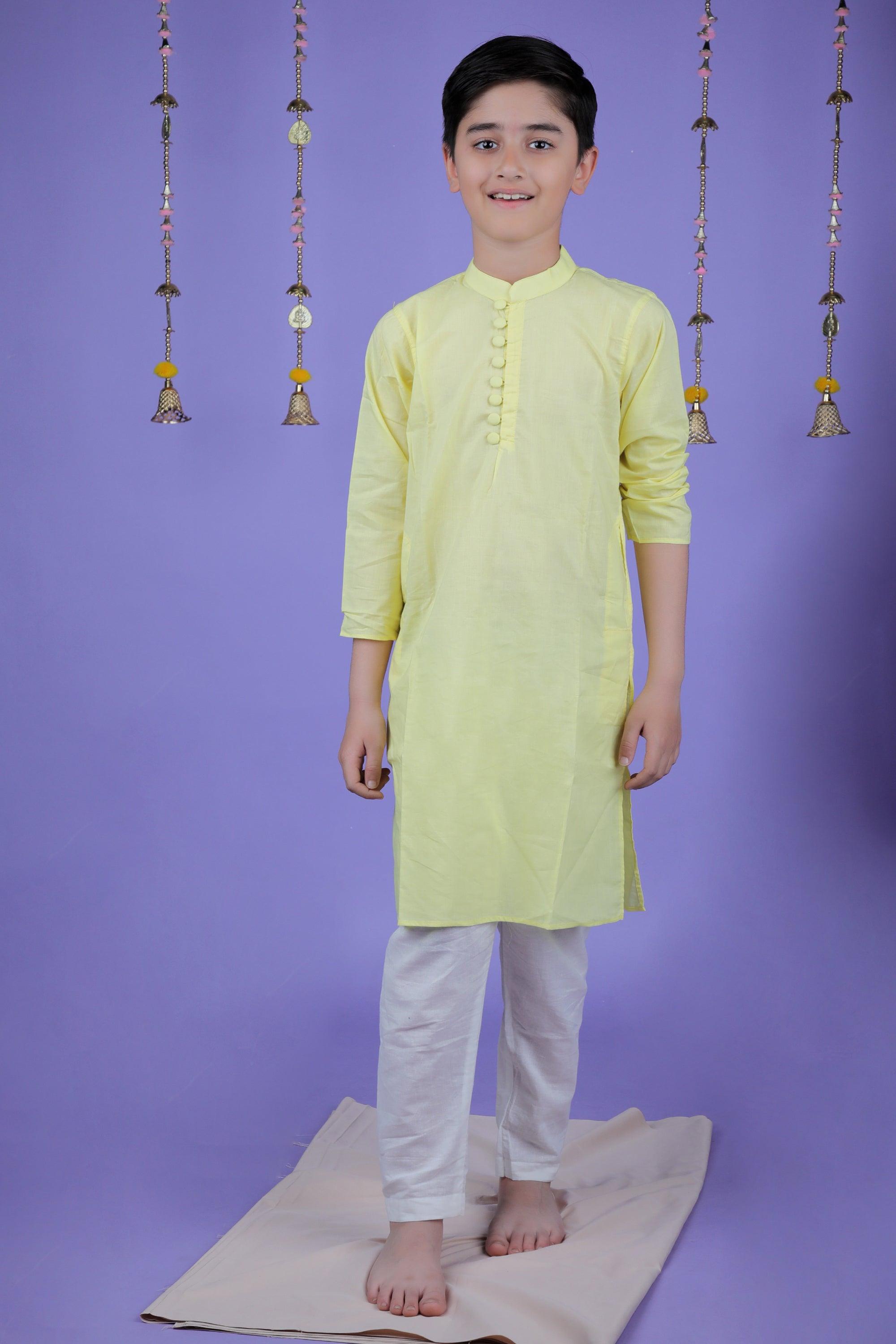 YELLOW KURTA SET - Totdot