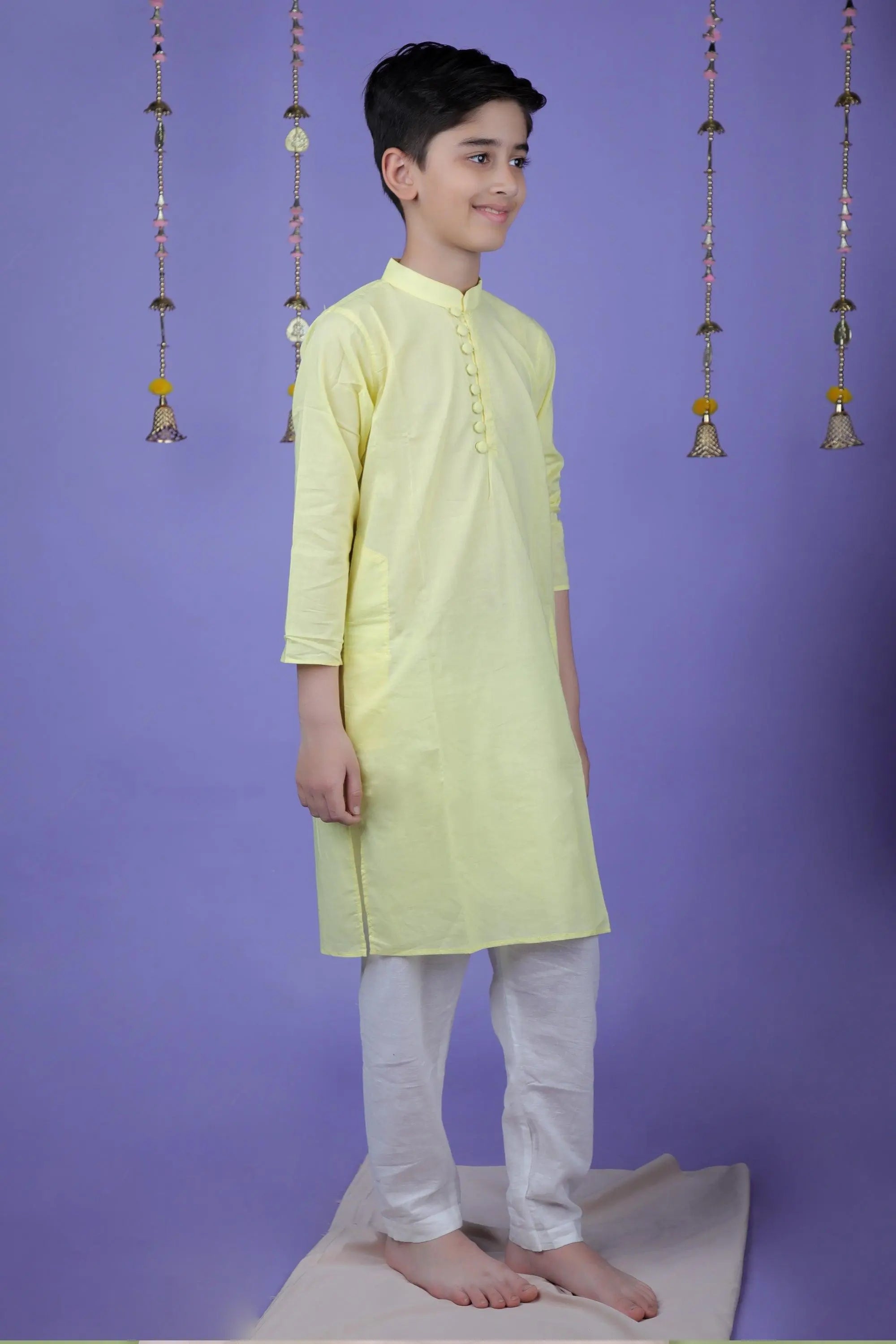 YELLOW KURTA SET - Totdot