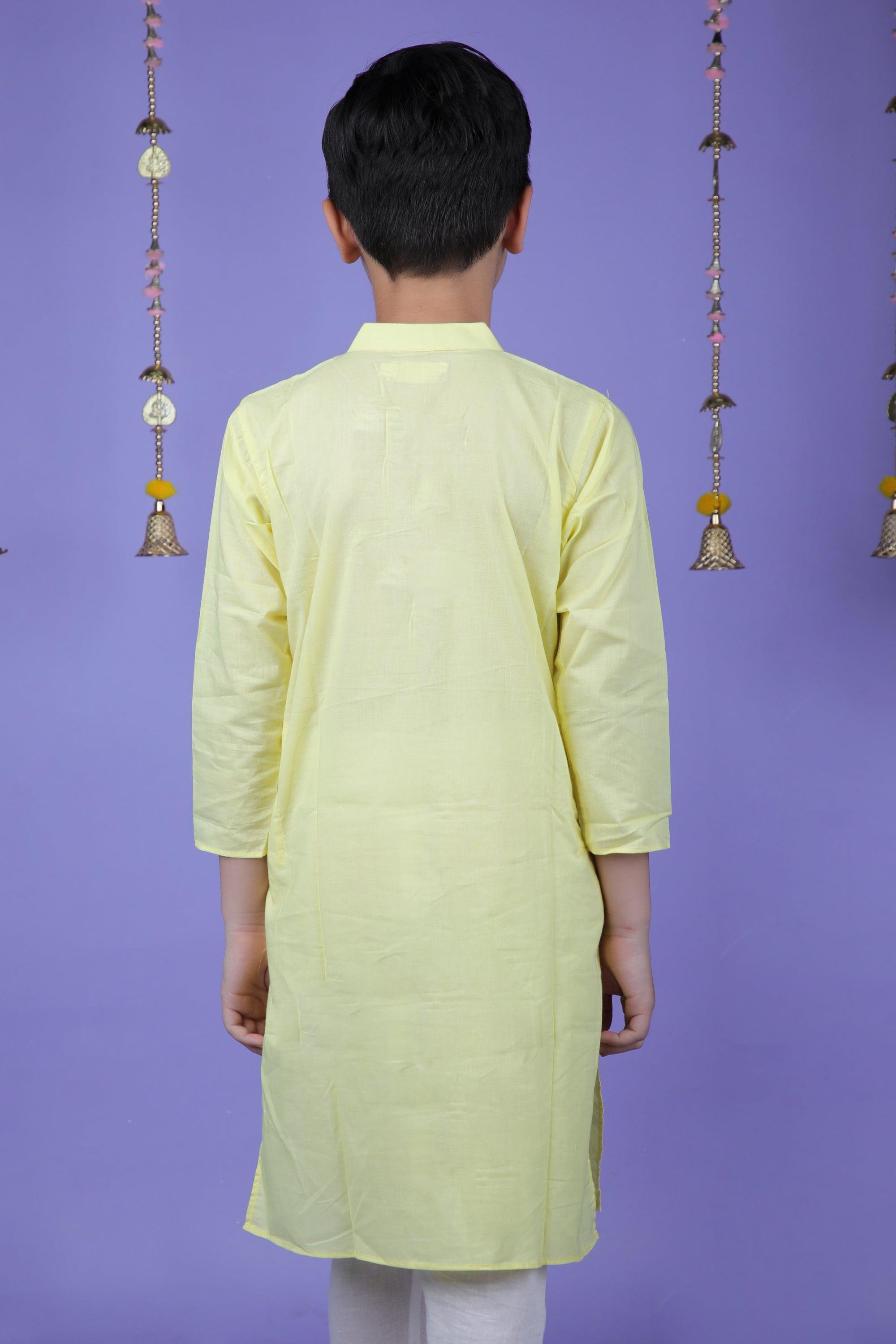 YELLOW KURTA SET - Totdot